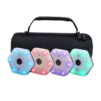 JOJOCY ReactionX Training Lights 4 PCS - Pressure Resistant, Mobile App Control, 29+ Modes, 8 Lights, 6 Strobe Effects, Type-C Charging, Enhances Reaction Time & Agility