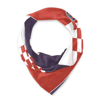 Bandana Square Head Scarf for Women Satin Hair Wrap Fashion Headband 27" - color: Croatian Flag