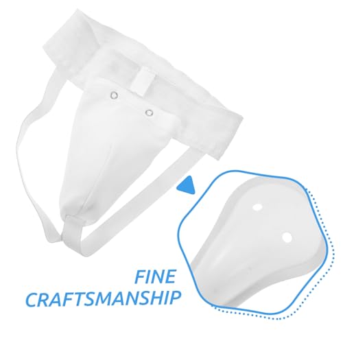 GALPADA Wear-Resistant Breathable Groin Protector Guard for Men Professional Crotch Guard for Boxing Combat Sports and Daily Exercise Comfortable Anti-Friction Design in White