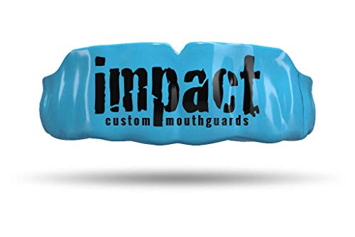 Impact Custom Professional All Sports Mouthguard -(Branded Series) - color: Blk Logo Lt. Blu