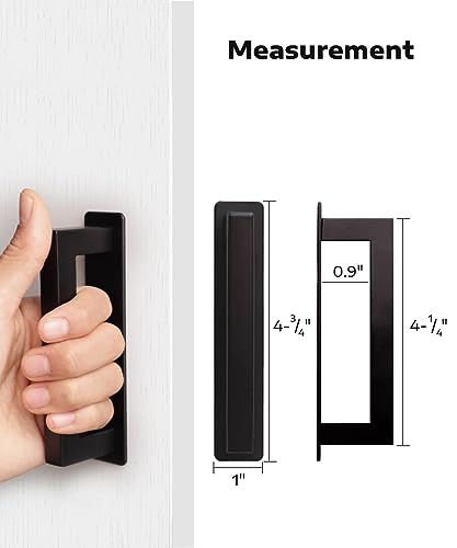 RVPEKUPE Adhesive Cabinet Handles, Matte Black, 4-3/4", 2-Pack | Stainless Steel Feel, Square Bar Grip with Base, Stick On Handle, No Drill Pulls for Drawer Closet Glass Sliding Shower Door - size: Overall Length 4-3/4"
