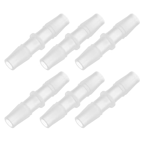 PATIKIL 1/4" - 1/3" 6 Pcs Plastic Hose Barb Fittings, Reducer Tube Fittings Pipe Adapter Union Splicer Joint Kit for Air Gas Water System Liquid Fuel Line Aquarium Tube Pump - size: 1/4"-1/3",(0.43"x1.82")