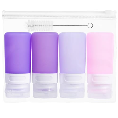 MICEBAY 2 oz Condiment Squeeze Bottles, Leakproof Salad Dressing Container - color: Purple, size: 2 OZ