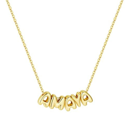 M MOOHAM Mothers Day Gifts - Custom Name Necklace 14K Gold Plated Necklace Personalized Monogram Pendant Name Necklaces for Women Trendy Jewelry Gifts for Women Mom Her Birthday Gifts - style: Amaya