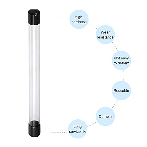 MECCANIXITY Clear Storage Tube 18x20mm Small Plastic Round Tubing with Caps Rigid Bottle Container 300mm/12 Inch for Item Stored - size: 18x20x300mm