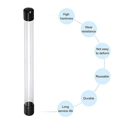 MECCANIXITY Clear Storage Tube 18x20mm Small Plastic Round Tubing with Caps Rigid Bottle Container 300mm/12 Inch for Item Stored - size: 18x20x300mm