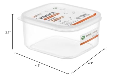3PCS Produce saver containers for refrigerator(700ML),Leakproof Food Storage Bins with lids,Fresh Plastic box Keep Fruit Vegetable Fresh longer. - size: 700ml