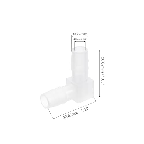 uxcell 5/16" 90 Degree Elbow Hose Barb, 6pcs L-Shaped Aquarium Air Valve Connector Tubing for Fish Tank Pond Air Line - size: 5/16"