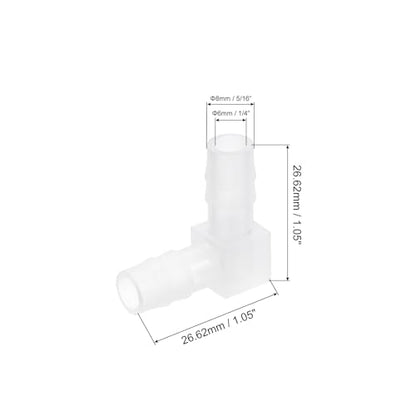 uxcell 5/16" 90 Degree Elbow Hose Barb, 6pcs L-Shaped Aquarium Air Valve Connector Tubing for Fish Tank Pond Air Line - size: 5/16"