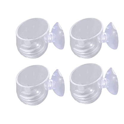 Leadigol 4Pcs Mini Aquatic Planting Pot,1.97 x 1.17 inch,Acrylic Water Plant Cups with Suction Holder,Aquarium Decor Aquatic Cup,for Aquarium Plant Decoration