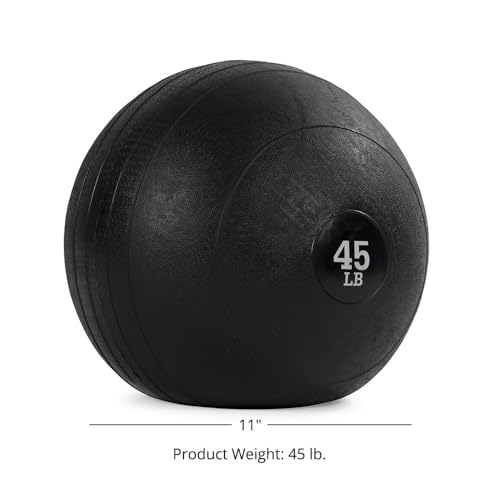 Titan Fitness Rubber Slam Ball, Dead Weight Ball Absorbs Impact, Minimal Bounce, Textured Surface for Strength and Conditioning, Cardio Workouts, Full Body Workout - style: 45 LB
