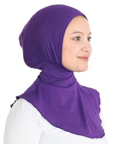 Prien Sport Hijab For Women, Muslim Head Scarf, Flexible Turban Girls, Chic Islamic Wear For Gym, Neck Collar Bonnet Viscose - color: Purple