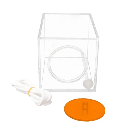 Aquarium Choice Acryli Made Liquid Storage Bucket Dosing Pump Reservoir Container (4.25 * 4.25 * 6.5 Inch;1500ml/1.5L（Orange Version) - size: 4.25*4.25*6.5 Inch;1500ml/1.5L（Orange)