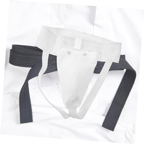 GALPADA Wear-Resistant Breathable Groin Protector Guard for Men Professional Crotch Guard for Boxing Combat Sports and Daily Exercise Comfortable Anti-Friction Design in White