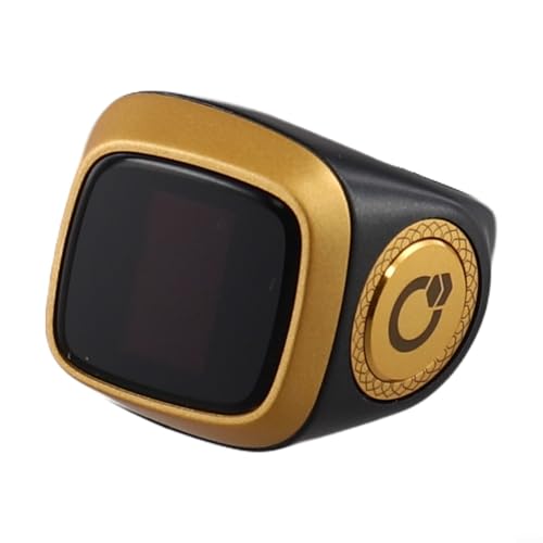 IQibla Smart for Zikr Ring with Digital Counter, Vibration Reminder, for OLED Display, 40mAh for battery and Prayer Time Alerts for Muslims, Black(20mm black) - size: 20mm black
