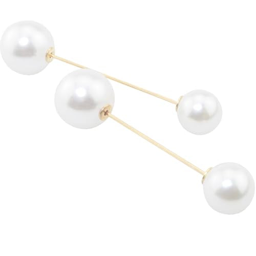 ZCZQC 6PCS Women's Fake Pearl Brooch Sweater Shawl Clip Full Clothes Simple Pin Anti-skidding Waist Pearl Buttons For Scarf Collar Cardigan