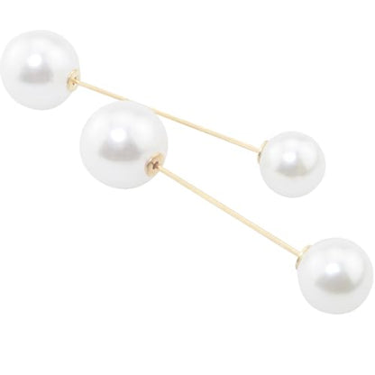 ZCZQC 6PCS Women's Fake Pearl Brooch Sweater Shawl Clip Full Clothes Simple Pin Anti-skidding Waist Pearl Buttons For Scarf Collar Cardigan