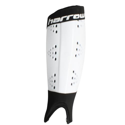 Harrow Probot Shin Guards White | High-Impact Protection for Field Hockey, Lacrosse & Ice Hockey | Lightweight, Breathable, & Durable Design | Available in Small, Medium, Large