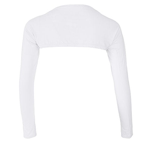 LoveinDIY Full Arm Sleeves Shrug Hijab Ramadan Islamic Stretchy Modal One Piece - color: White
