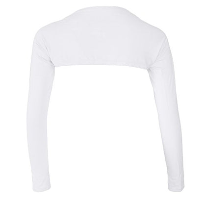 LoveinDIY Full Arm Sleeves Shrug Hijab Ramadan Islamic Stretchy Modal One Piece - color: White