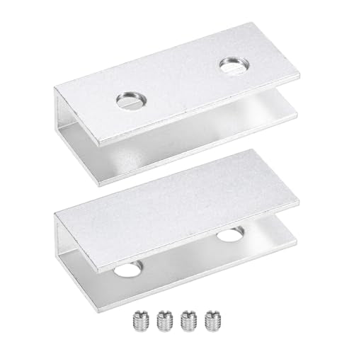 M METERXITY Glass Fixing Clip (8-10mm) 2 PCS - Aluminum Alloy Glass Combination Fixing Bracket & Reinforced Clip Clamp Accessories, Apply to DIY Display Cabinet/Fish Tank - size: 8-10mm
