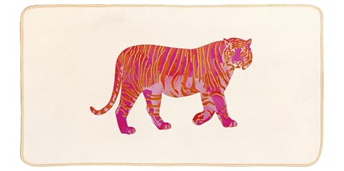 Funky Pink Tiger Welcome Door Mat for Preppy Y2K Entryway Decor - color: Tiger