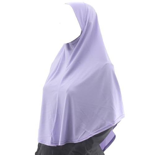 Women's Instant Hijab Muslim Headscarf Prayer Scarf Soft Breathable Stretchy Wrap - color: Light Purple