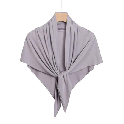 Soft Modal Lightweight Triangle Scarf Shawls Hijab for Muslim Ramadan Women Turban Headwrap Scarves - color: Grey