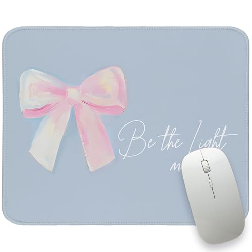 UTELKA Blue and Pink Mouse Pad, Christian Mousepad 10x8 | Coquette Bows Computer Mousepad for Desk, Be The Light, Inspritional Gifts, Religious Gifts for Women, Christian Pffice Decor - color: Blue and Pink Be The Light, size: 10.2L x 8.2W inches