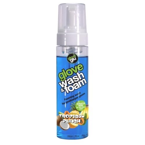 gloveglu Goalkeeper Gloves Wash & Foam | Specialized Foaming Wash Solution with DirTECH Latex Cleaning Formula | Deep Cleans Dirt & Sweat While Maintaining Grip and Glove Performance | 200ml - color: Tropical Punch