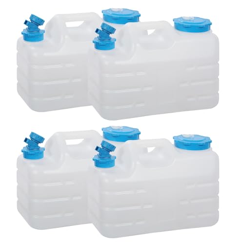 REDCAMP 3 Gallon/11L Portable Water Container with Spigot, White 4 Pack | BPA Free Camping Water Jug, No Leakage Water Tank, Portable Emergency Water Storage for Camping, Hiking, Hurricane Supplies - color: White, size: 3Gal/384Ounces, 4Pack