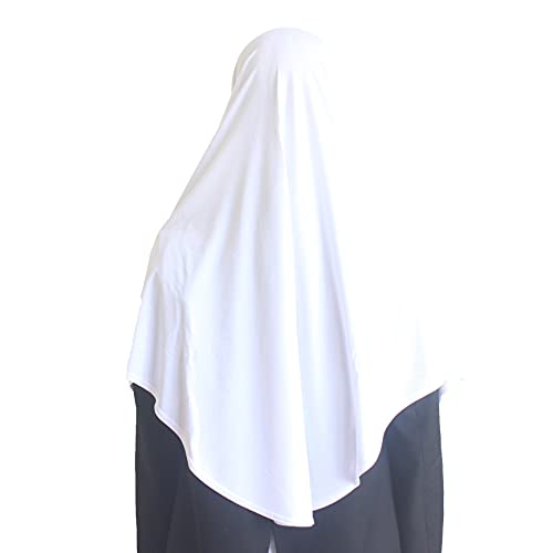Women's Instant Hijab Muslim Headscarf Prayer Scarf Soft Breathable Stretchy Wrap - color: White