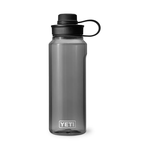 YETI Yonder Water Bottle with Yonder Tether Cap, Lightweight, Leakproof and BPA-Free - color: Charcoal, size: 34 Ounces