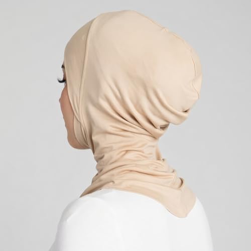 Yeieeo 4PCS Hijab Undercap for Women, No Slip Full Coverage Hijab Inner Cap, Soft Underscarf Breathable Headwear - color: Beige