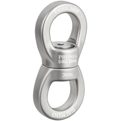 PROND Swing Swivel 35kN Safest Rotational Device, Swing Spinner, Carabiner Swivel, Climbing Rope Swivels for Children’s Web Tree Swing Setting, Aerial Dance, Hanging Hammock - color: Silver