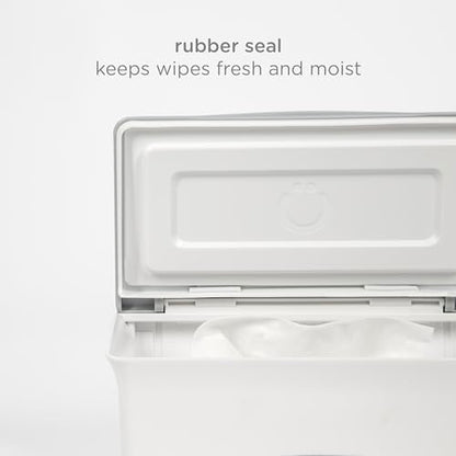 Ubbi Baby Wipes Dispenser, Baby Wipes Case, Baby Wipes Holder With Weighted Plate, Keeps Wipes Fresh And Non-Slip Rubber Feet, Gray | Rubber Seal Keeps Wipes Fresh, Non-Skid Feet, Holds Standard Pack of Wipes, Baby Changing Station Essential - color: Gray