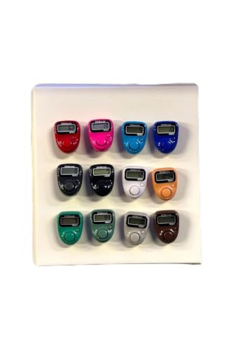 12-Piece Digital Zikirmatik Ring Set, Next-Gen Adjustable Digital Tasbih Counter, Multicolor Electronic Prayer Beads for Daily Worship, Lightweight and Comfortable Fit - Multicolor