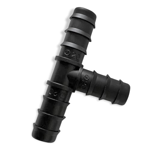 SCH 40 Barbed PVC Tee Fitting - 3/4 Inch Barbed Insert Tee for Hose & Tubing - size: Black 3/4 PVC Tee