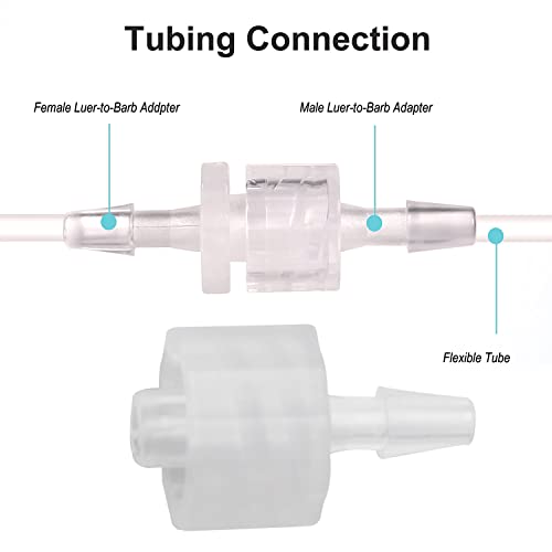 MEETOOT 10pcs Male Luer Lock 3/32" Polycarbonate Hose Barb Adapter for Laboratory Biochemical/Analytical Instruments, Food Machinery and Aquarium Equipment - size: 3/32Inch