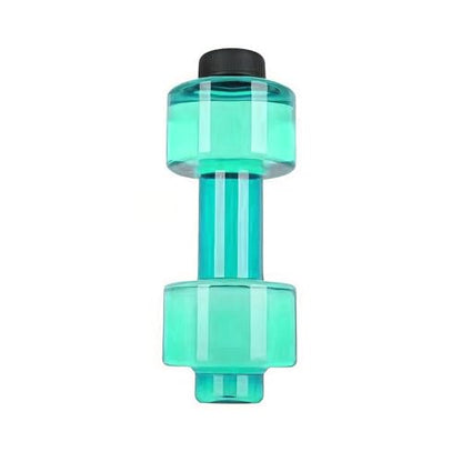 BDumbbell Shaped Sports Water Bottle Durable Plastic Gym Water Kettle For Fitness Outdoor And Daily Use - color: green