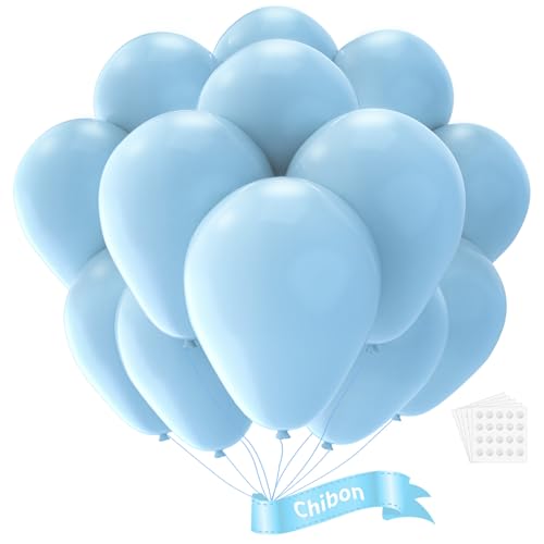 Blue Latex Balloons, 150pcs 5 inches Round Helium Light Blue Balloons for Birthday Baby Shower Wedding Birthday Party Decorations - color: Light Blue, size: 5 inches