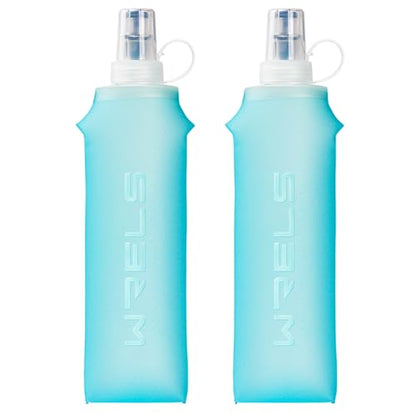 WRELS TPU Collapsible Soft Flask,Lightweight PBA Free Folding Running Water Bottles,Leakproof Durable Hydration Flask for Outdoors (500ml/16.9oz-2 Packs-Light Blue) - color: 500ml/16.9oz-2 Packs-Light Blue