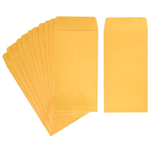 ESSENTIAL #7 100 Piece Cash Envelopes 3.5" x 6.5" with Gummed Flap - color: Yellow, size: 3.5"x 6.5"(100pcs)