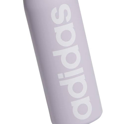 adidas Stainless Steel Metal Water Bottle 20 oz (600 mL) Straw Lid - color: Silver Dawn Grey/White