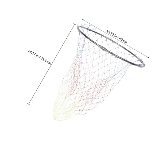 OSALADI Fishing Catching Basket Replacement Net Head 40cm Stainless Steel with Colorful Printed Mesh, 8mm Connector, Deep Net for Outdoor Fishing and Fish Landing