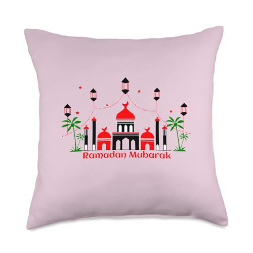 Ramadan Mubarak Decoration Islamic Hadith Dua New Muslim Throw Pillow - size: 18x18