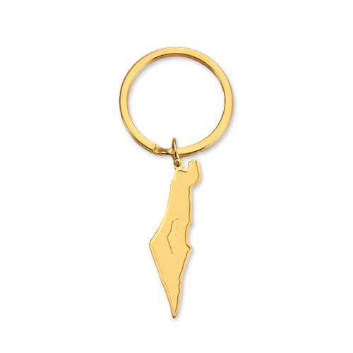 Palestine Keychain Palestine Map Country Flag Print Keyring Bring Them Home Now Patriotic Jewelry Judaica Gift Women - color: Palestine Map Gold