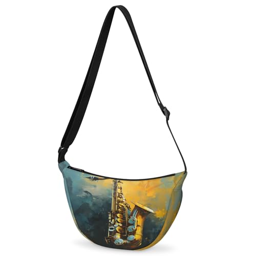 Crossbody Bag for Women Men, Lightweight Small Sling Hobos Dumpling Bag Crescent Purse, Crescent Moon Bag - color: Color P