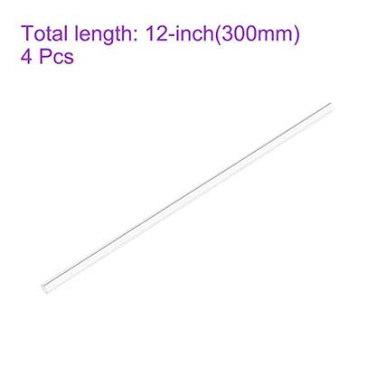 DMiotech 4pcs 3/16" x 5/16" x 12" Clear Acrylic Pipe Rigid Plastic Tubing for Aquarium Water Pipe, Water Cooling System, Plumbing - size: 3/16" x 5/16"