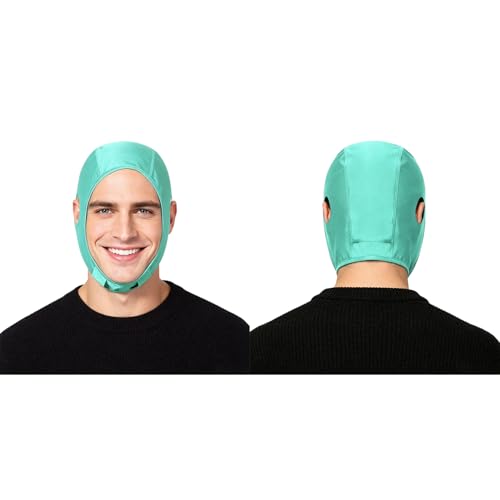 YiZYiF Wrestling Hair Cap Cover Universal Fit for Any Headgear with Chin and Open Ears Long Hair Slicker for Grappling - color: Light Green